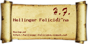 Hellinger Feliciána névjegykártya